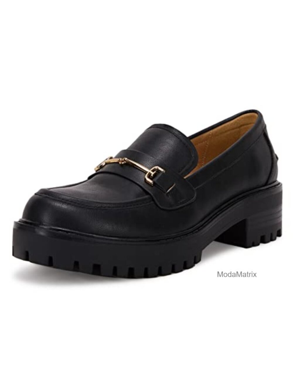 VETASTE Women's Platform Chunky Heel Slip On Loafers Business Casual Shoes